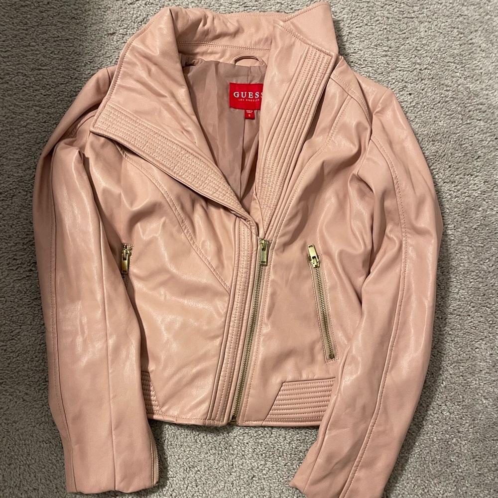 Size small, Guess, Pink & Gold zipper jacket, Wore once.